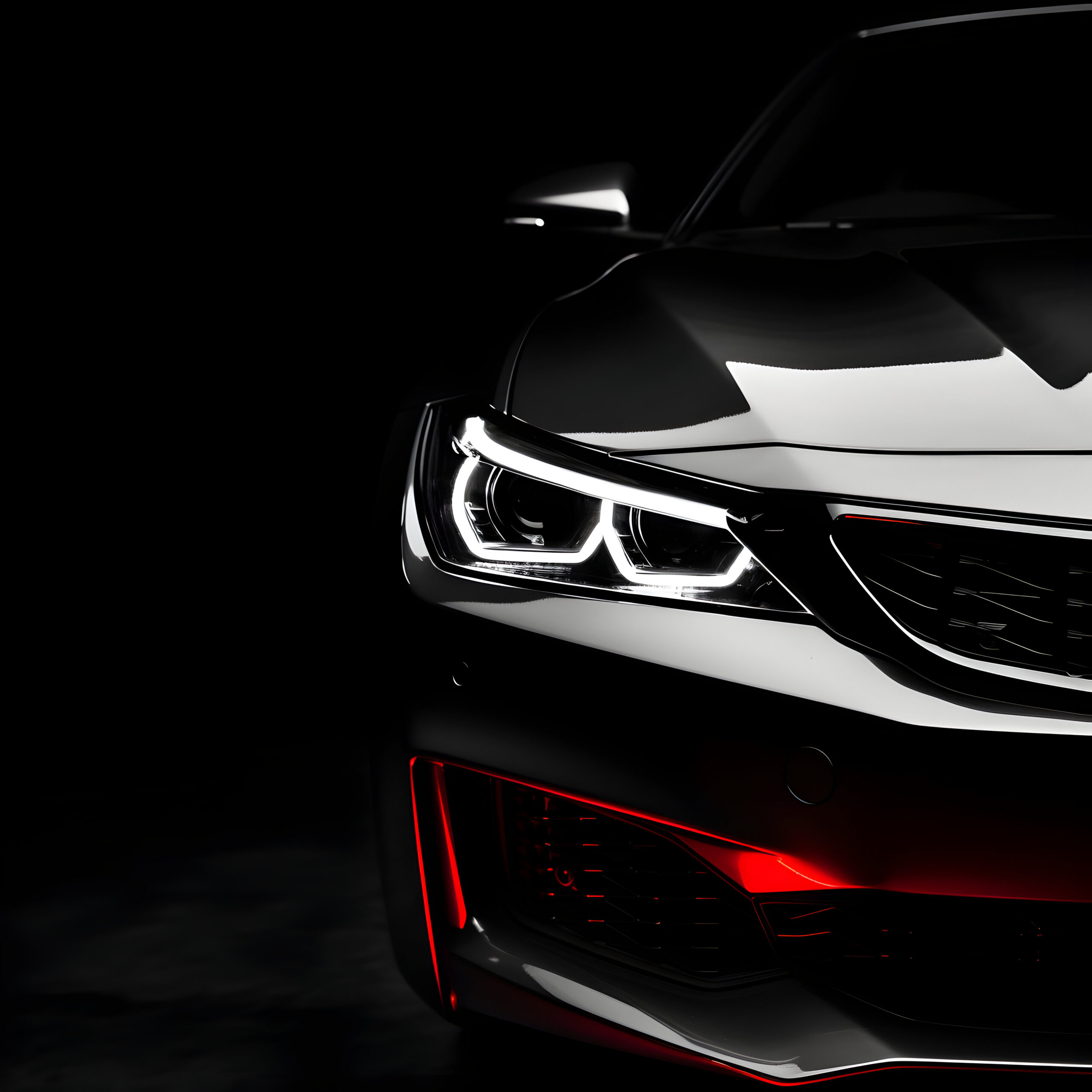 Photo Headlight of a modern car